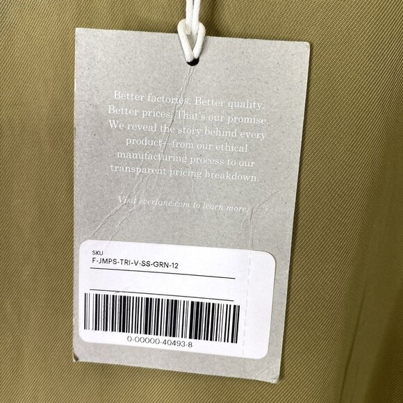 Everlane Jumpsuit Womens Size 12 Japanese GoWeave Short-Sleeve Wide Leg NEW NWT - Picture 7 of 8